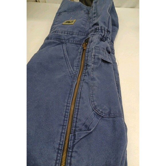 Vtg Bercowear Bib Coveralls Mens 36-38 Short USA Insulated Canvas Work Blue - Picture 7 of 11